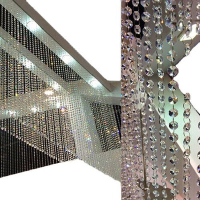 Octagonal crystal bead curtain partition curtain