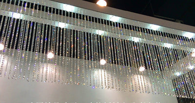 Octagonal crystal bead curtain partition curtain